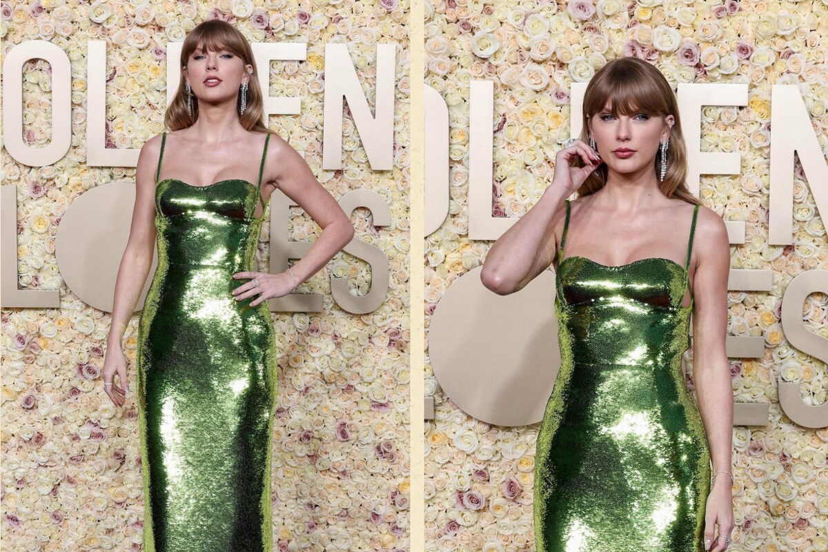 Golden Globes: Taylor Swift, In Green Sequin Gown By Gucci, Nails The Bling It On Game | Lifestyle News - News18 Golden Globes: Taylor Swift, In Green Sequin Gown By Gucci, Nails The Bling It On Game | Lifestyle News - News18