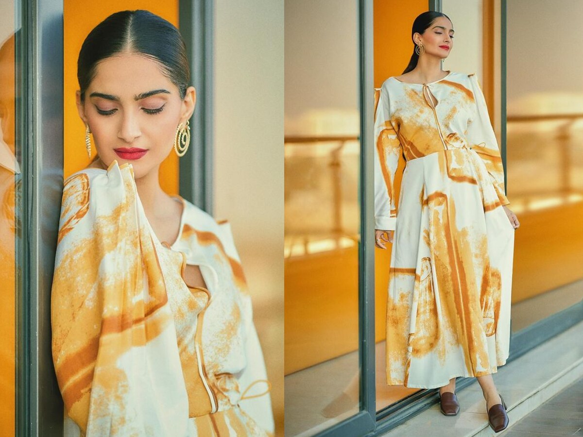 Sonam Kapoor Radiates Elegance in a Vibrant Printed Strap Dress and White  Long Shrug! (View Pics) | 👗 LatestLY