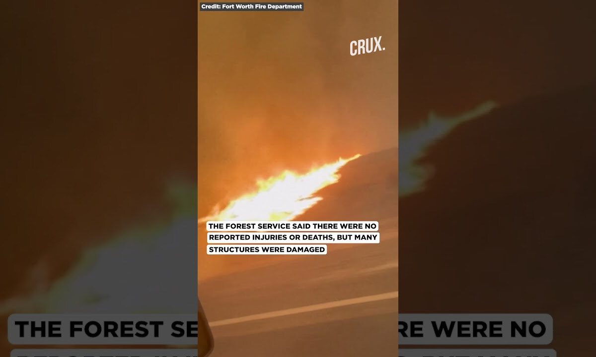 Watch | Vehicles Drive Through Texas Wildfire