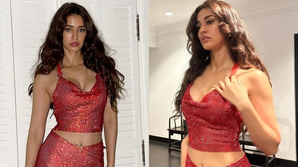 Sexy! Disha Patani Flaunts Cleavage In Fiery Red Plunging Top, Hot Video Goes Viral; Watch - News18