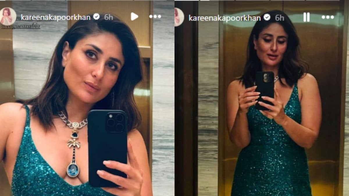 Kareena Kapoor Exudes Elegance In A Shimmery Teal Green Body Hugging Gown, See Hot Photos - Vimarsana News