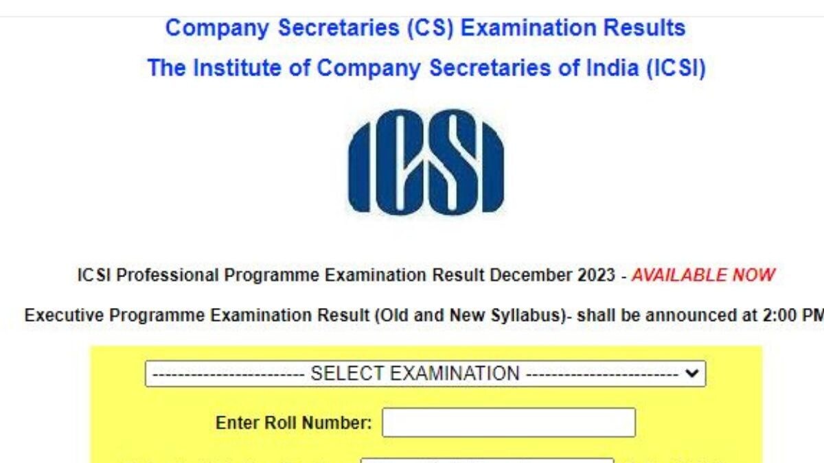 ICSI CS Results Live Updates: December 2023 Professional & Executive Results Releasing Today at ICSI.edu - Vimarsana News