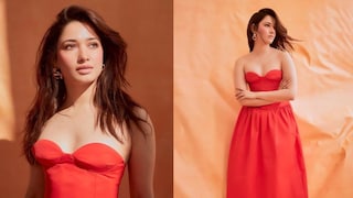 Tamannaah Bhatia In Orange Off-Shoulder Dress Is Setting Summer Fashion Goals - Vimarsana News