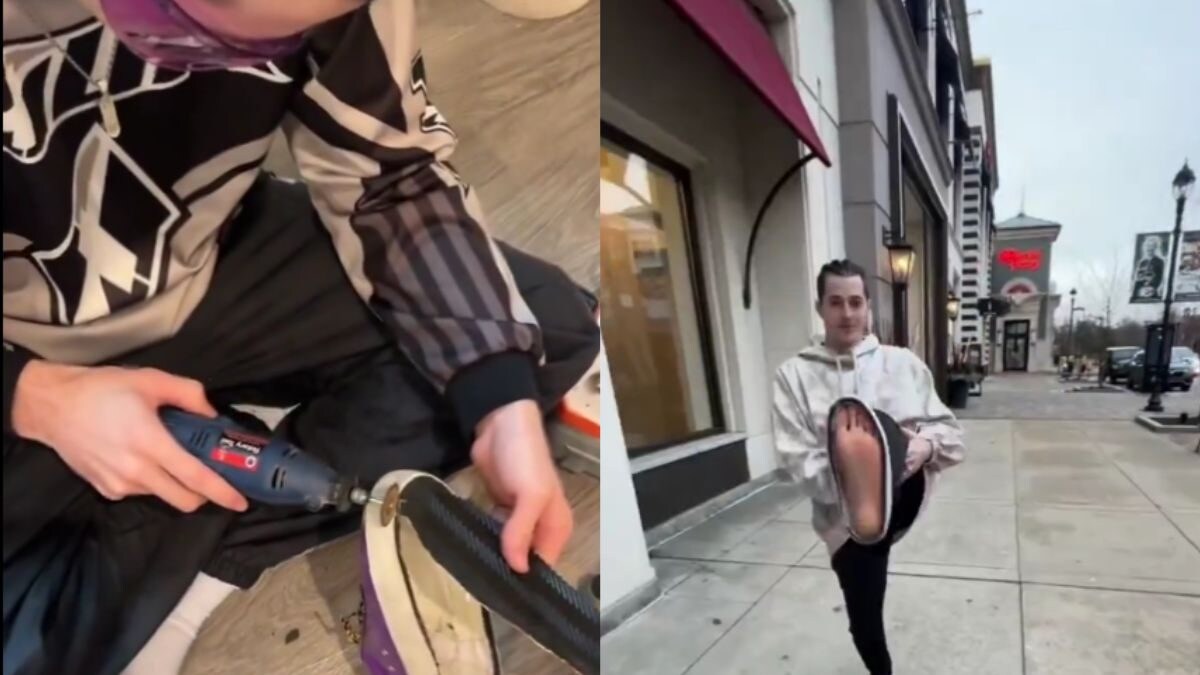 TikTokers Cut Their Shoes' Soles to Walk Barefoot on Roads, Internet Begs to Unsee. Watch Viral Clip - Vimarsana News