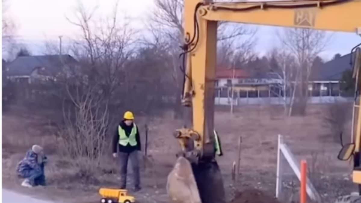 Little Boy Approaches Construction Workers With His Toy Truck, Here's ...