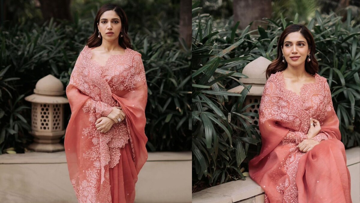 If Elegance Had A Face, It Would Be Bhumi Pednekar In This Pink Organza Saree