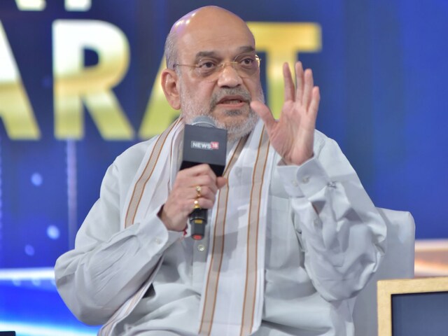 Union Home Minister Amit Shah at the Rising Bharat Summit. (News18)