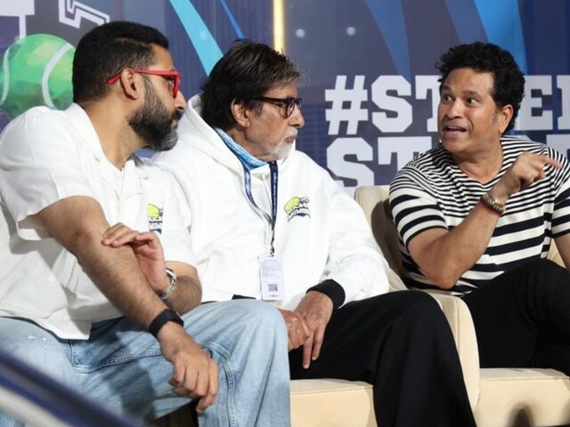 Amitabh Bachchan attends ISPL 2024 finals with Abhishek Bachchan and Sachin Tendulkar. (Photo: Instagram)