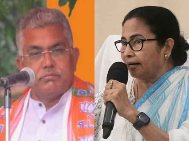Bharatiya Janata Party leader Dilip Ghosh (left) and West Bengal Chief Minister Mamata Banerjee. 