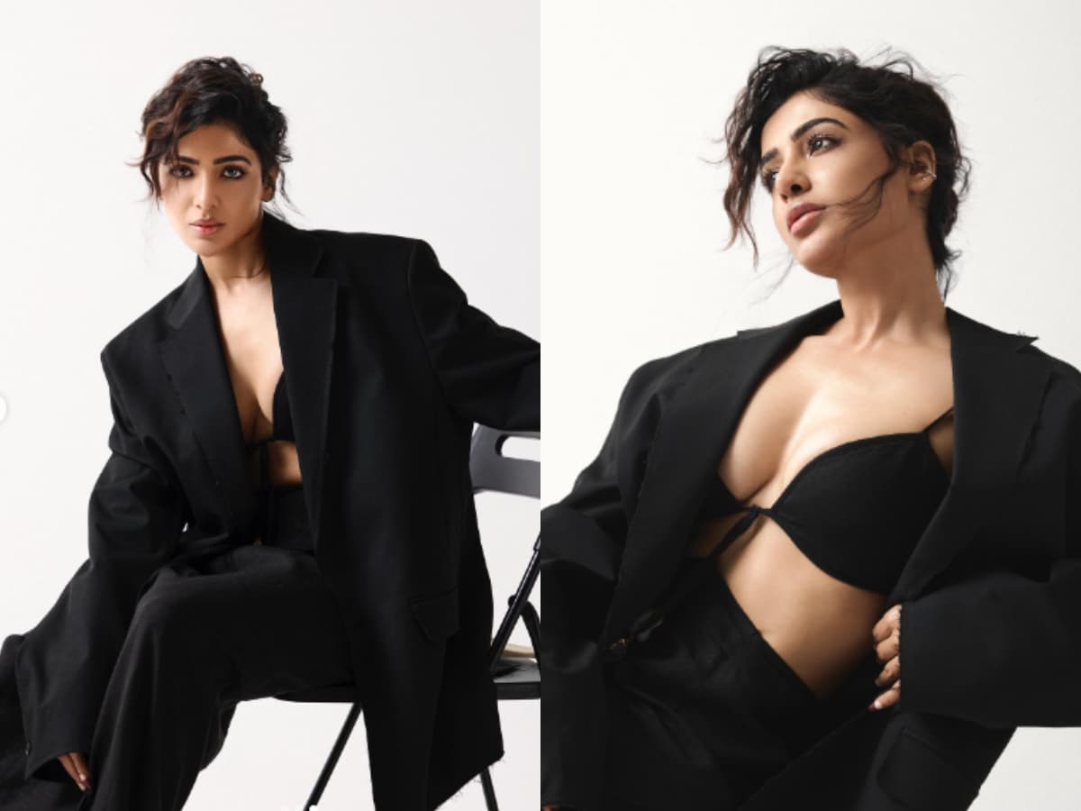 Samantha Akkineni paired her printed black sari with a matching sports bra  and cool sneakers | VOGUE India