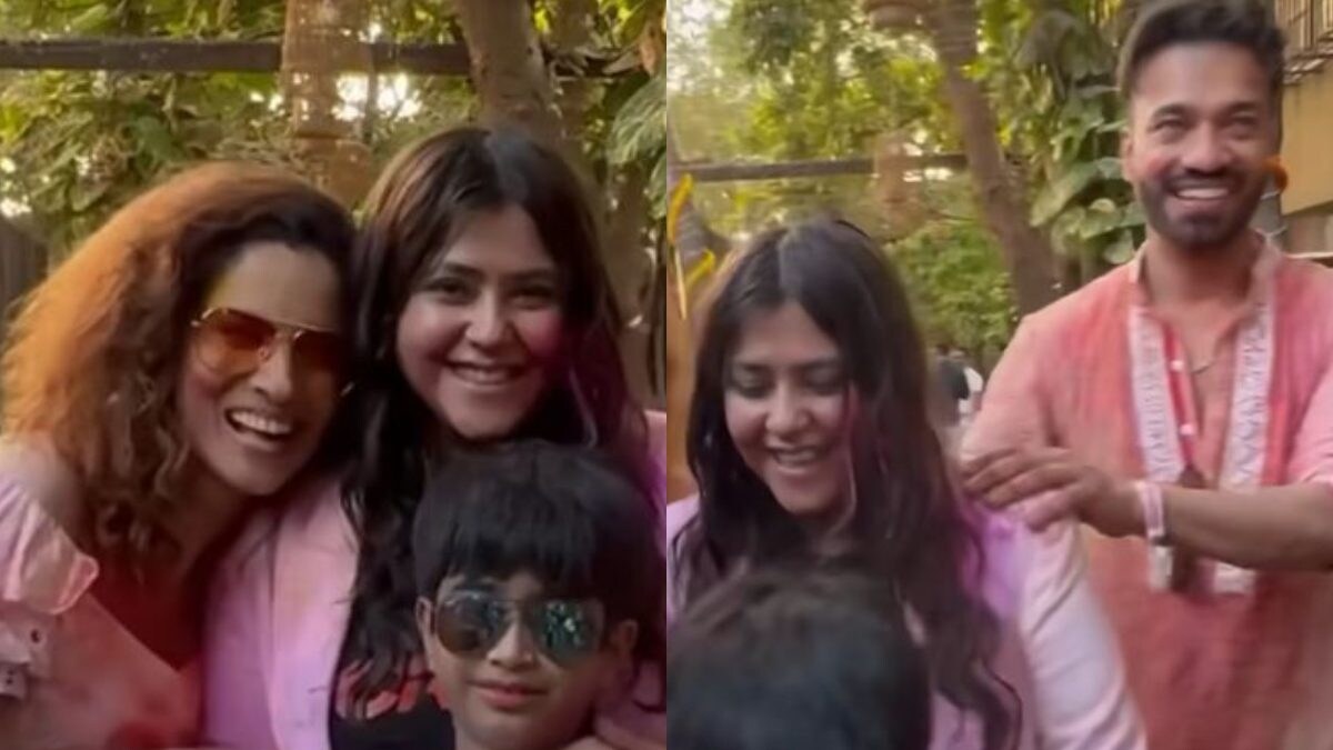 Ekta Kapoor Poses With Ankita Lokhande, Calls Vicky Jain 'Jiju' At Holi Bash