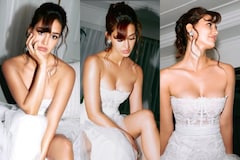 Sexy Video! Disha Patani Flaunts Her Ample Cleavage In White Corset Gown With Thigh-High Slit; Watch