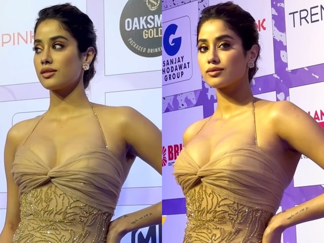 Sexy! Janhvi Kapoor Flaunts Her Cleavage In Deep Open Neck Beige Gown, Hot  Video Goes Viral - News18
