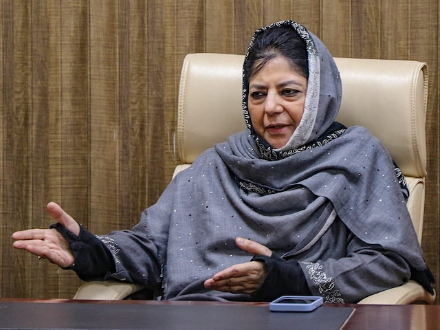 Peoples Democratic Party (PDP) president Mehbooba Mufti during a party meeting, in Jammu. (PTI file photo)