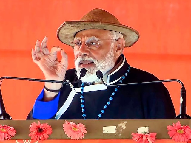 Prime Minister Narendra Modi addresses during the 'Viksit Bharat Viksit Northeast' programme in Itanagar, on 9 March 2024. (PTI photo)