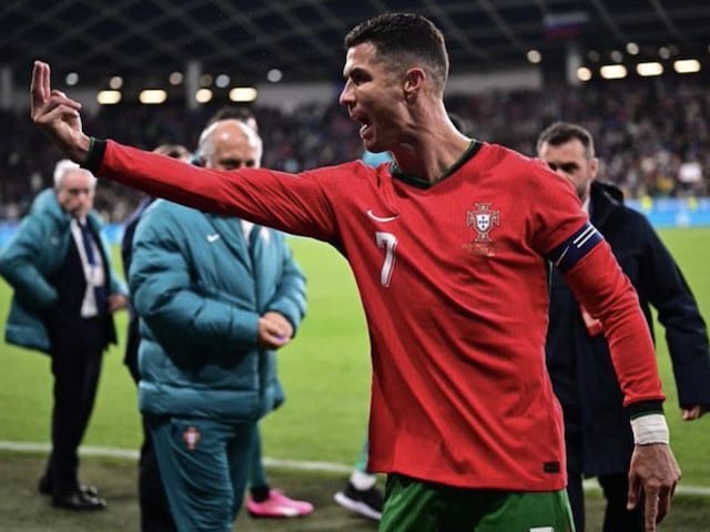 Portugal's Cristiano Ronaldo venting his frustrations as he leaves the pitch (Credit: X)