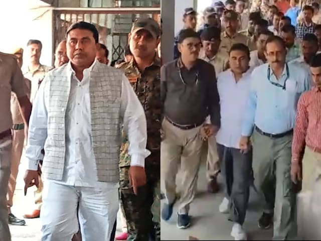 Sheikh Shahjahan being produced at the Basirhat court under Bengal Police vs Under CBI custody (Right)