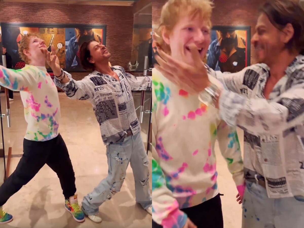 WATCH: Crowd goes gaga as Ed Sheeran recreates Shah Rukh Khan's iconic pose  with Armaan Malik at Mumbai concert | PINKVILLA