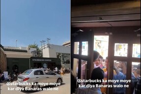 Varanasi's first Starbucks sees long queues outside.