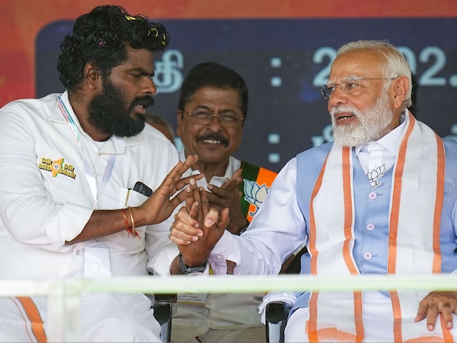 Tamil Nadu BJP chief K Annamalai with Prime Minister Narendra Modi. (PTI)