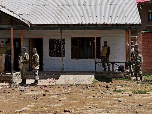 CRPF personnel standing guard at a polling station. (Representational Image: PTI)