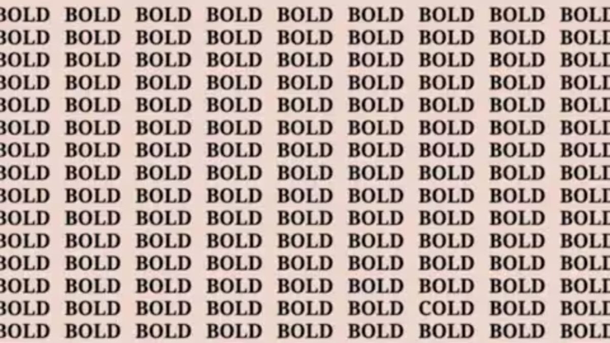 Find The Word Cold Among The Many Bolds In This Puzzle; You Don't Need A Hint - Vimarsana News