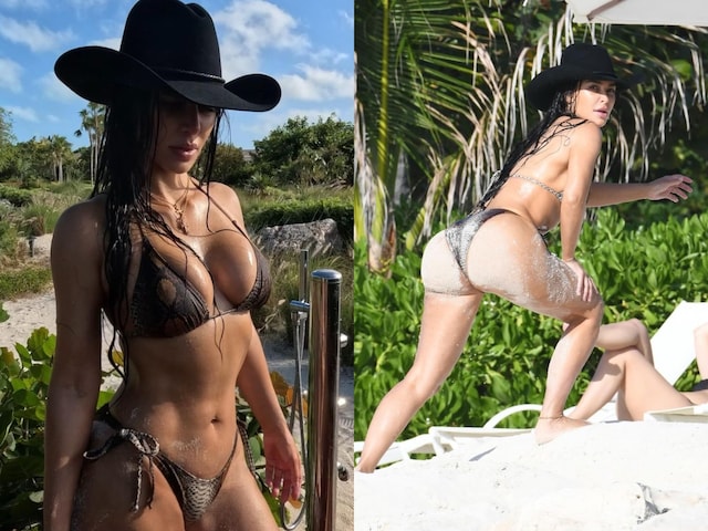 Sexy Video! Kim Kardashian Flaunts Cleavage in Racy Bikini As She Enjoys Beach Vacay With Sisters; Watch - News18