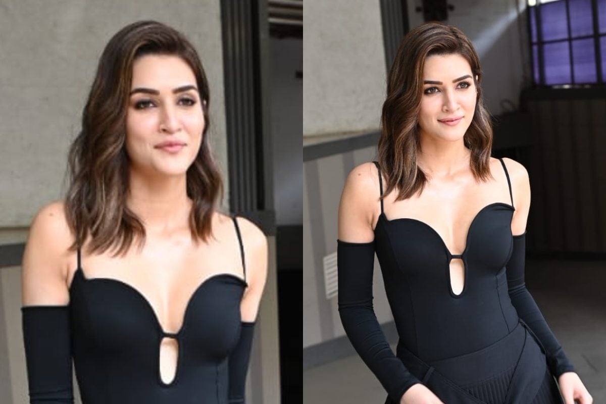 Sexy! Kriti Sanon Flaunts Ample Cleavage In An All-Black Ensemble, Obliges  Fans With Selfies; Watch - News18