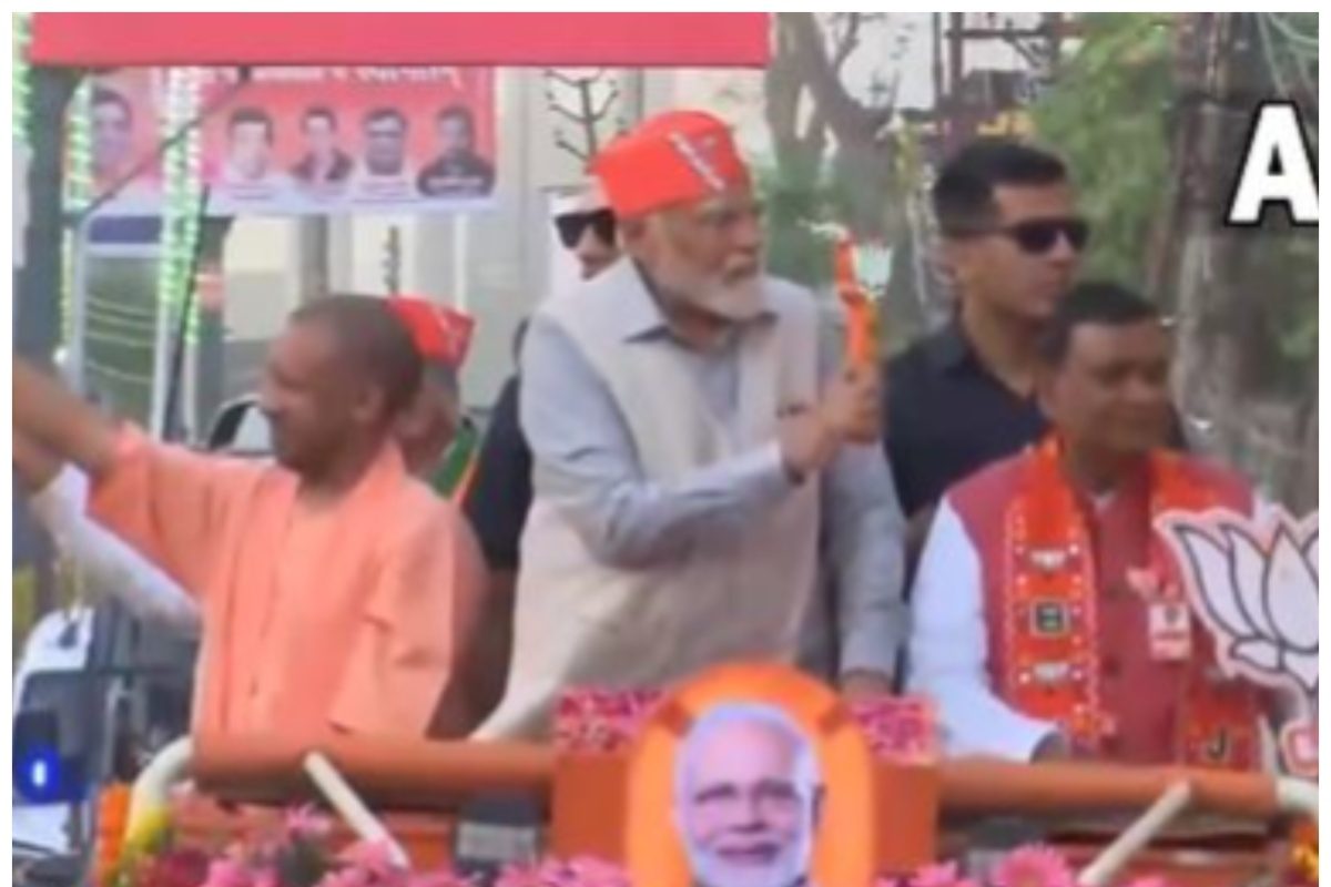 PM Modi Holds Roadshow in Ghaziabad, Extends Support to BJP Candidate, UP CM Adityanath Also Present