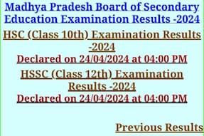 MP Board 10th & 12th results 2024 released at mpbse.nic.in