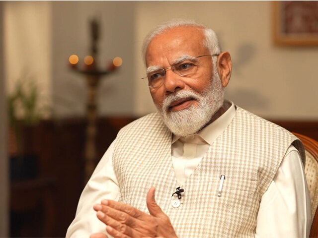 Prime Minister Narendra Modi during an exclusive interview to Network18. (News18)