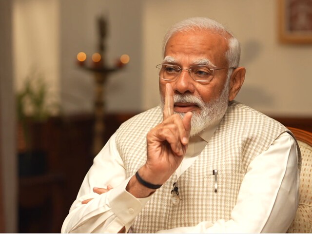 Prime Minister Narendra Modi during an exclusive interview to News18 Network18. (News18)