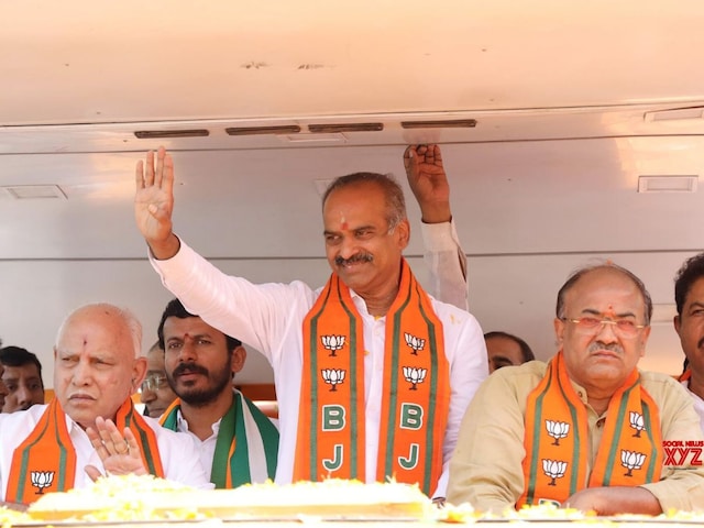 Bengaluru Central candidate PC Mohan on the campaign trail. (News18)