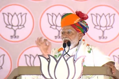 Prime Minister Narendra Modi addressed a public gathering in Rajasthan's Tonk-Sawai Madhopur on Tuesday. (ANI)