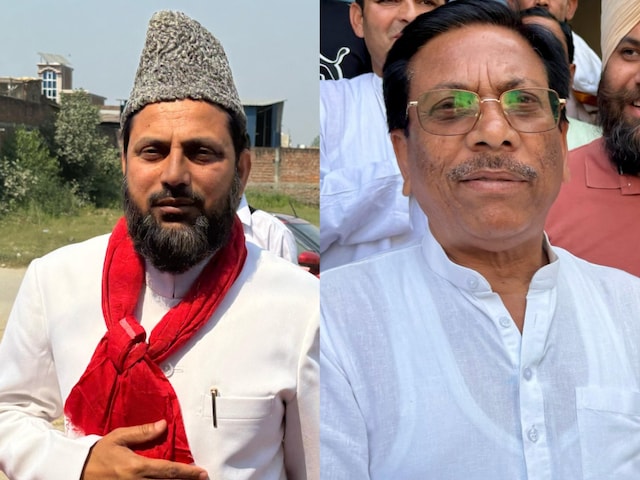 SP's candidate Maulana Mobibullah Nadvi (left) and BJP's Ghanshyam Singh Lodhi. (News18)
