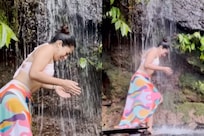 Sexy Video! Rashmika Mandanna Soaks Under A Waterfall In White Bralette, Hot Video Goes Viral | Watch
