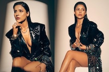 Sexy! Shehnaaz Gill Ditches Top, Opts For Leather Jacked As She Flaunts Her Cleavage In Hot Photos