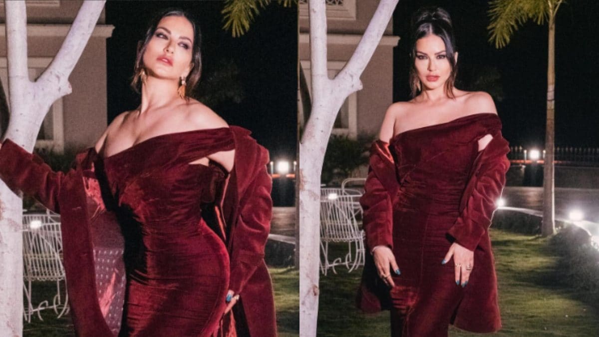 Sexy! Sunny Leone Flaunts Her Curves In Fitted Maroon Gown, Hot Photos Go  Viral; See Here - News18