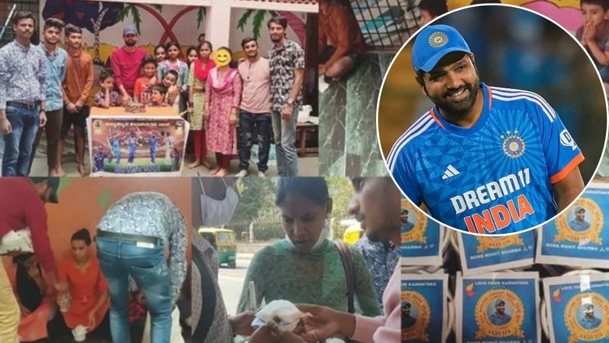 रोहित शर्माका फ्यानहरूले हिटम्यानको ३७ औँ जन्मदिनमा बेंगलुरुमा खाना वितरण गरे, विचारशील इशाराको लागि स्वागत गरियो रोहित शर्माका फ्यानहरूले हिटम्यानको ३७ औँ जन्मदिनमा बेंगलुरुमा खाना वितरण गरे, विचारशील इशाराको लागि स्वागत गरियो