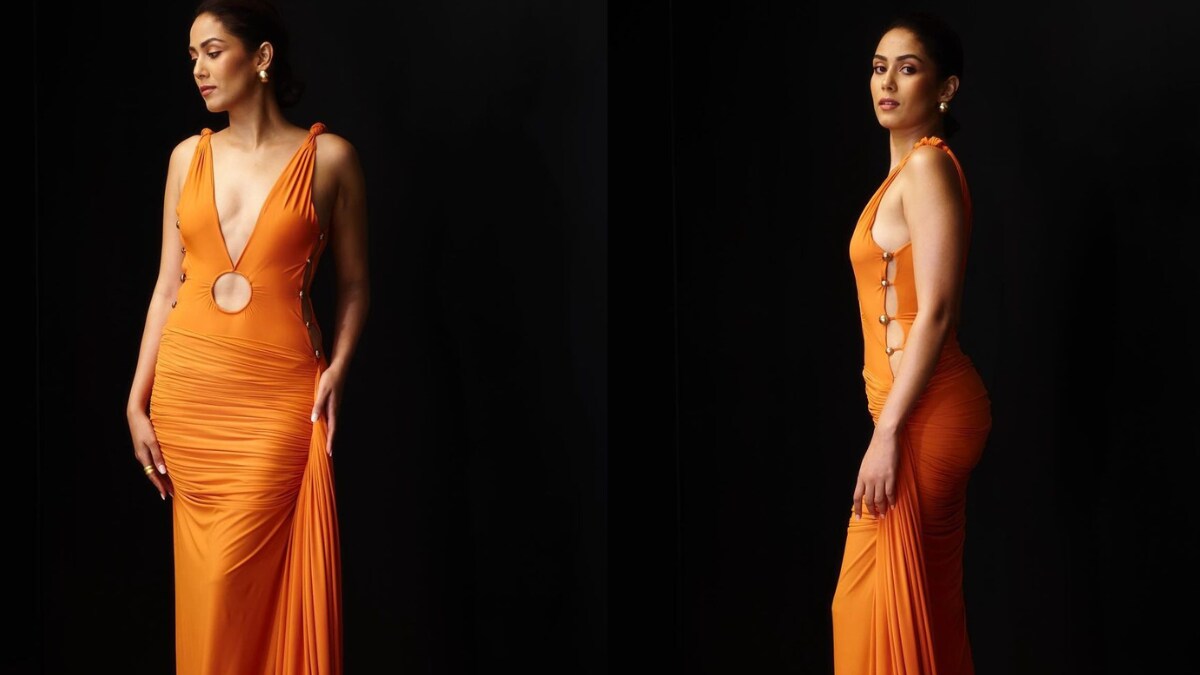 Mira Rajput Raises The Oomph Factor In A Tangerine Coloured, Plunging Neckline Gown; See Pics