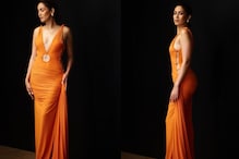 Mira Rajput Raises The Oomph Factor In A Tangerine Coloured, Plunging Neckline Gown; See Pics