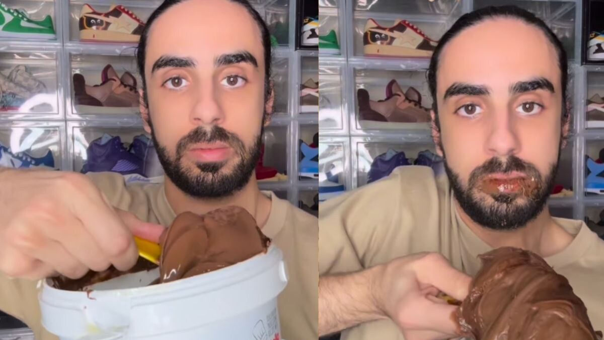 Watch: Man Takes ASMR Mukbang Trend To Another Level, Devours Giant Nutella Jar In One Go - Vimarsana News