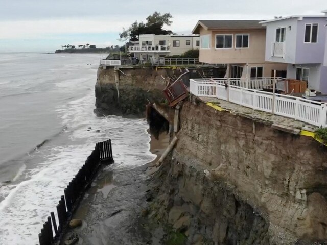 Parts of a cliff erodes in Santa Barbara, California, U.S. in this screengrab taken from a handout video released on February 6, 2024. (Reuters/Representative image)