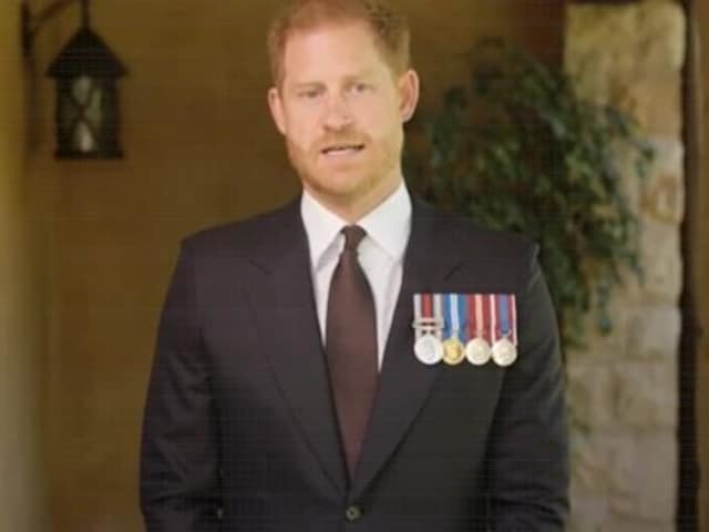 Prince Harry was banned from wearing his ceremonial military uniform because he is no longer a working royal. (@Emmanuelsblog1/X)