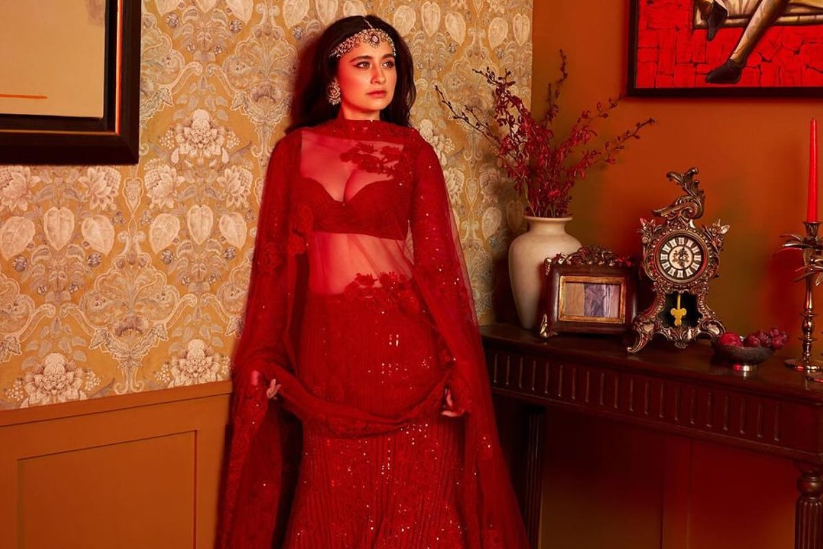 Pause And Admire Sanjeeda Shaikh In This Royal Red Lehenga