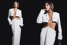 Bhumi Pednekar Drops Jaws In White Cropped Blazer And Drape Skirt By Grace Ling