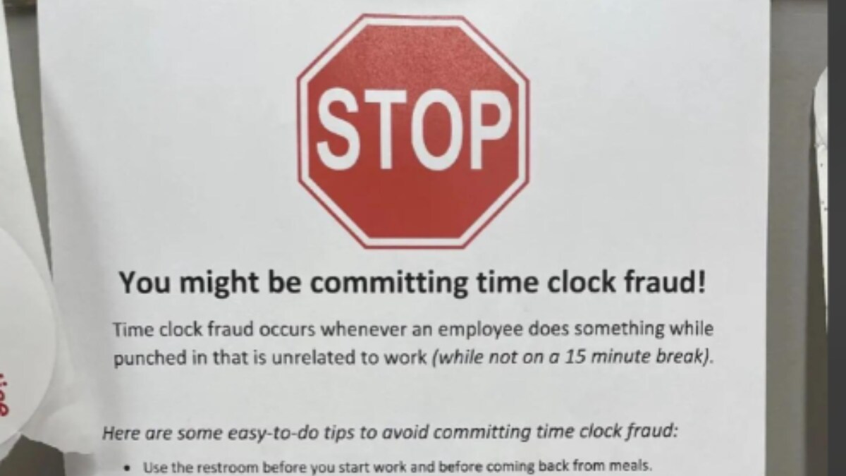 Company Says Using Restroom After Returning From Lunch Break Is 'Time Clock Fraud', Internet Reacts - Vimarsana News