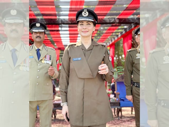 Maryam, the daughter of former Pakistan PM Nawaz Sharif, is not the first chief minister of the province to wear a police uniform on such an occasion. (Image via X/@pmln_org)