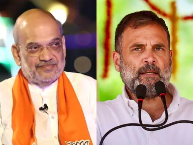 Union Home Minister Amit Shah (left) and Rahul Gandhi (right).
