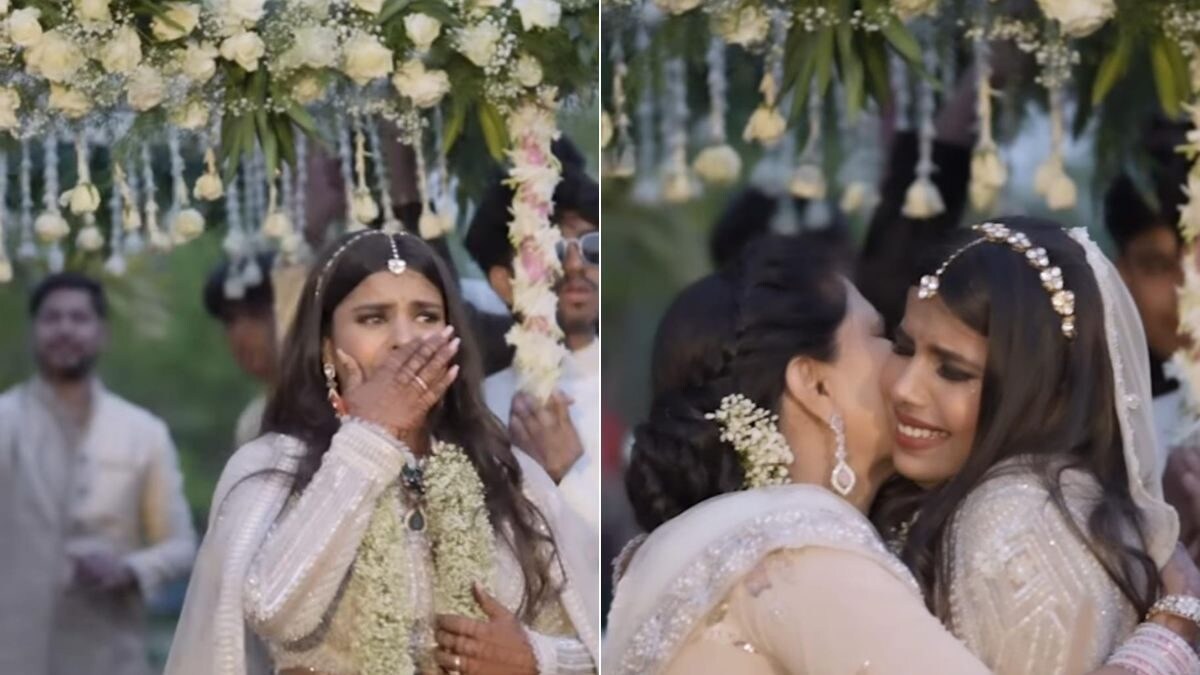 अपनी शादी में प्रवेश करने से पहले माँ के लिए भावुक हुई दुल्हन, देखें दिल छू लेने वाला वीडियो